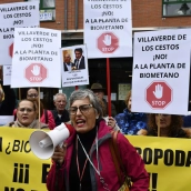 Protestas contra la planta de biogás de Castropodame