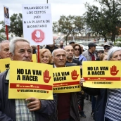 Protestas contra la planta de biogás de Castropodame