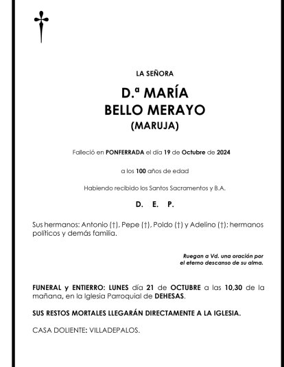 MARÍA BELLO MERAYO (MARUJA)
