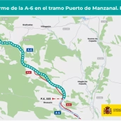 Transportes licita por 14,8 millones de euros la rehabilitación del firme de la A 6 en el Puerto de Manzanal