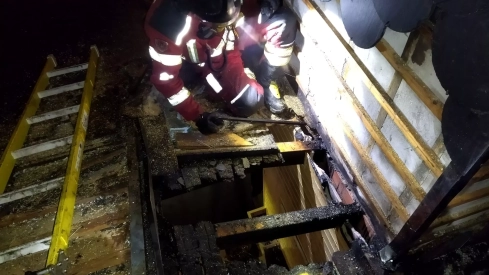 Archivo. El incendio en una chimenea en Dehesas moviliza a los bomberos de Ponferrada 