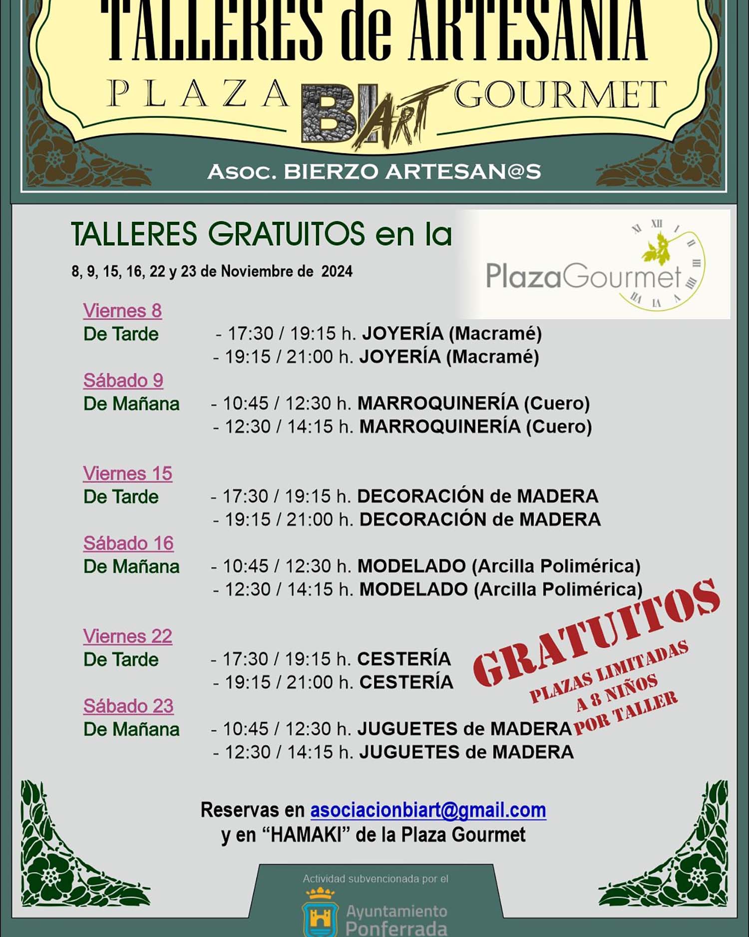 Talleres de artesanía para los más peques Talleres de artesanía para los más peques