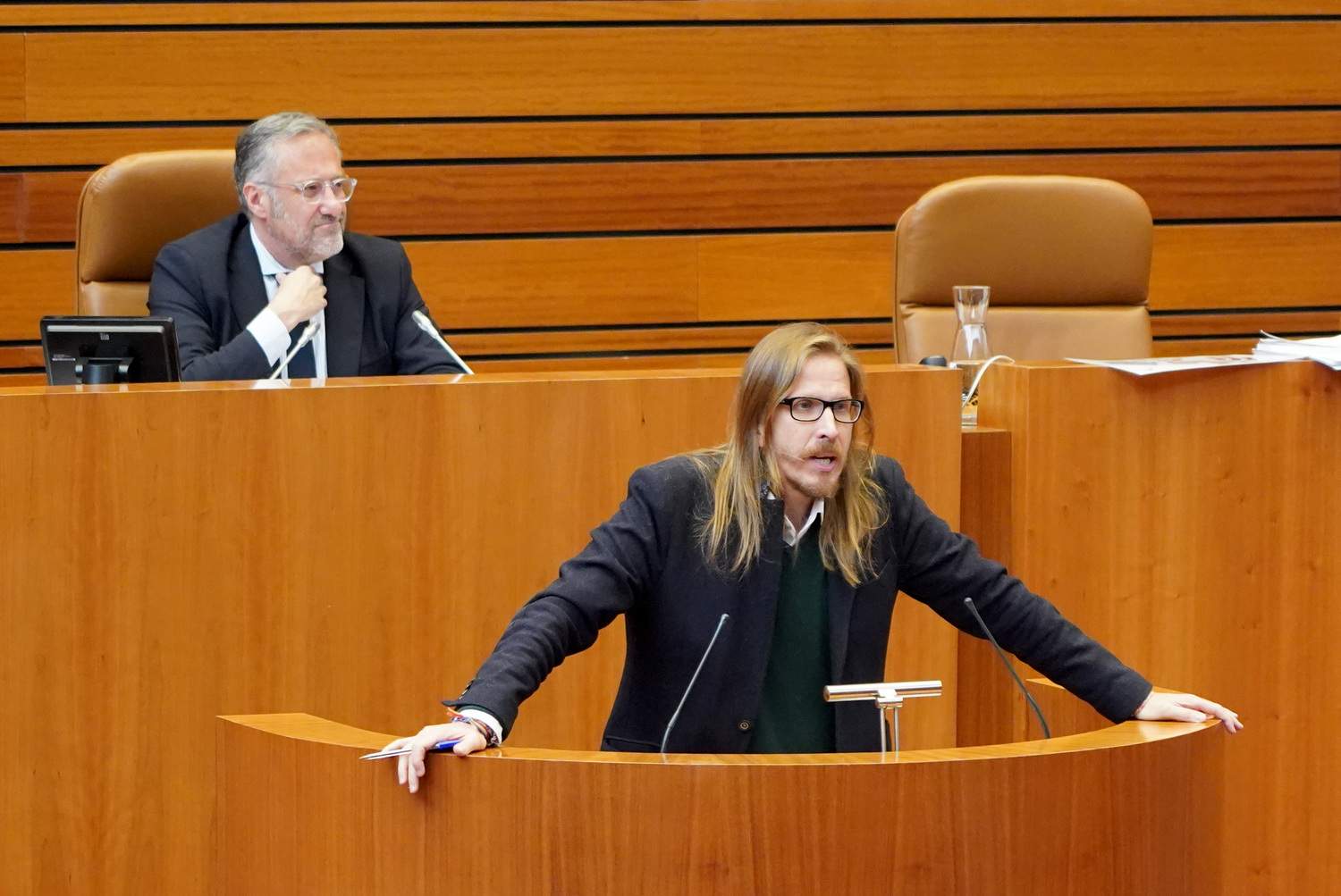 Pablo Fernández en el pleno de las Cortes de Castilla y León