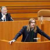 Pablo Fernández en un pleno de las Cortes de Castilla y León