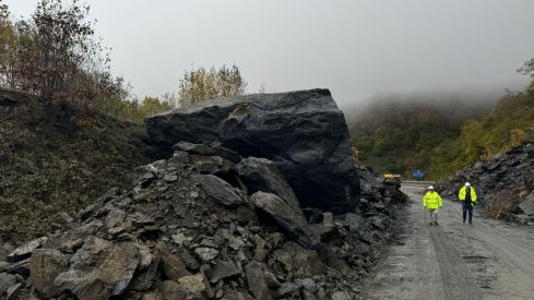 Imagen del desprendimiento en la AP-66