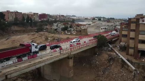 Derrumbe en Valencia por la DANA