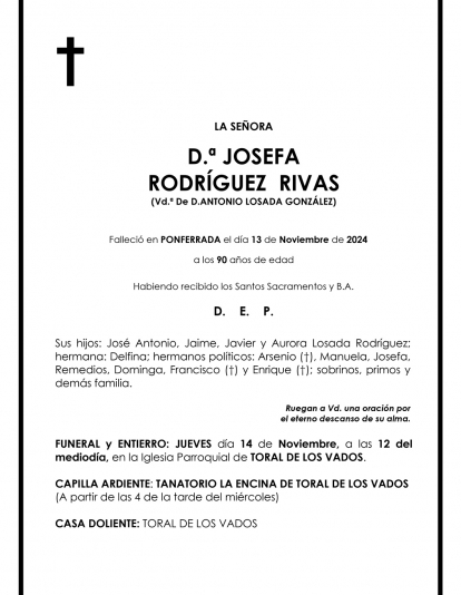 JOSEFA RODRÍGUEZ RIVAS