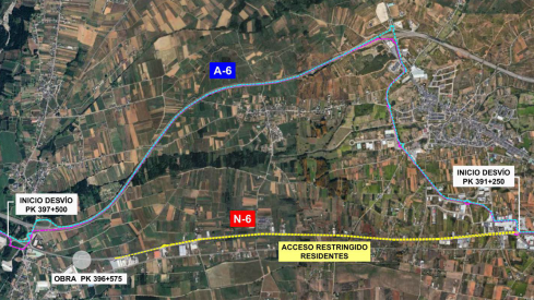 Transportes destina más de 600.000 euros para reparar un paso superior en la N-6 a la altura de Carracedelo
