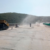 Trabajos de impermeabilización en el viadúcto de Tremor