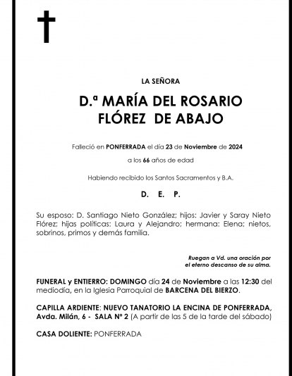 MARÍA DEL ROSARIO FLÓREZ DE ABAJO