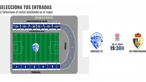 Compra de entradas para el Ourense Ponferradina