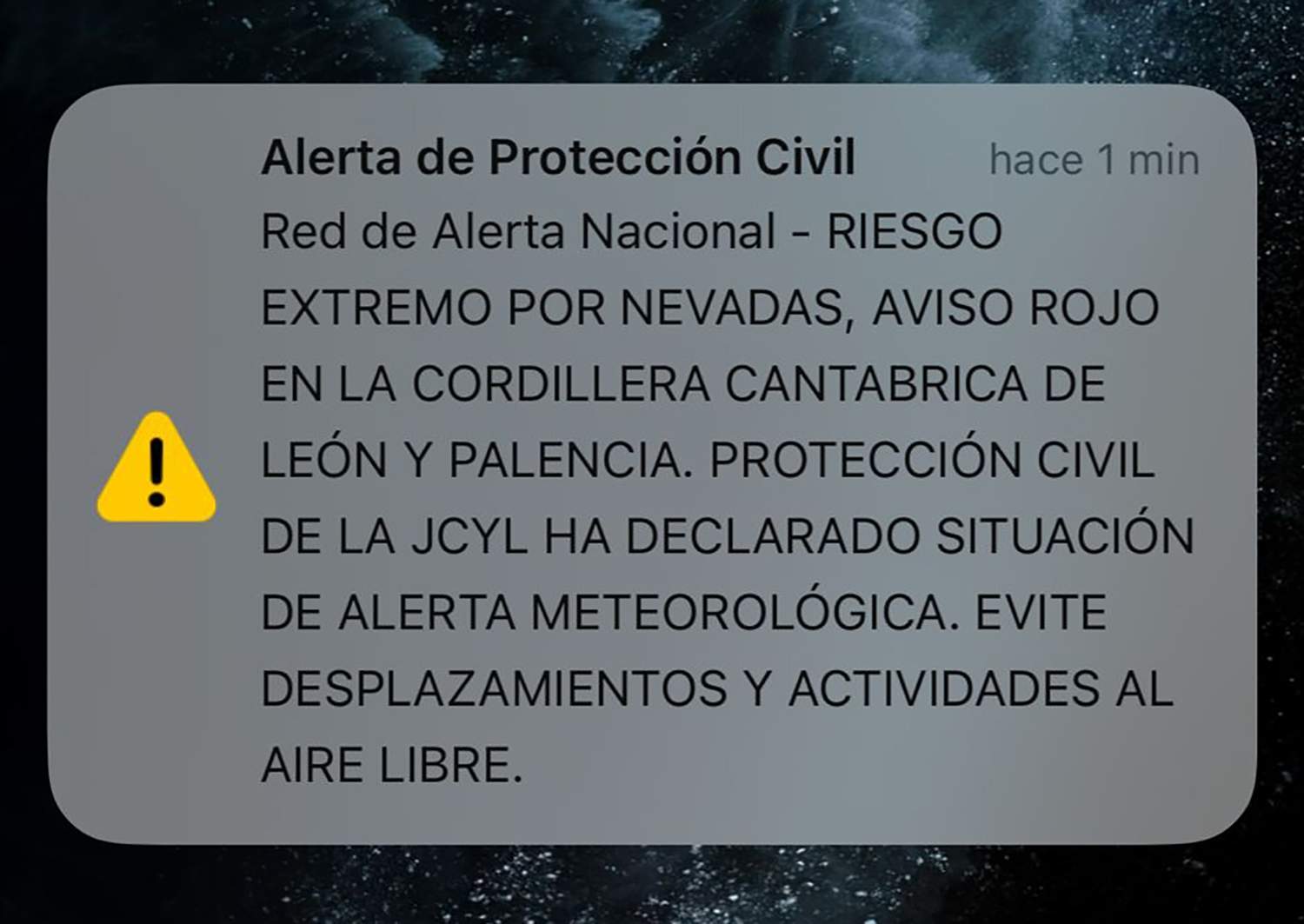 El Bierzo se despierta con el primer ‘pitido de alerta’ en los móviles de Protección Civil por “riesgo extremo de nevadas”