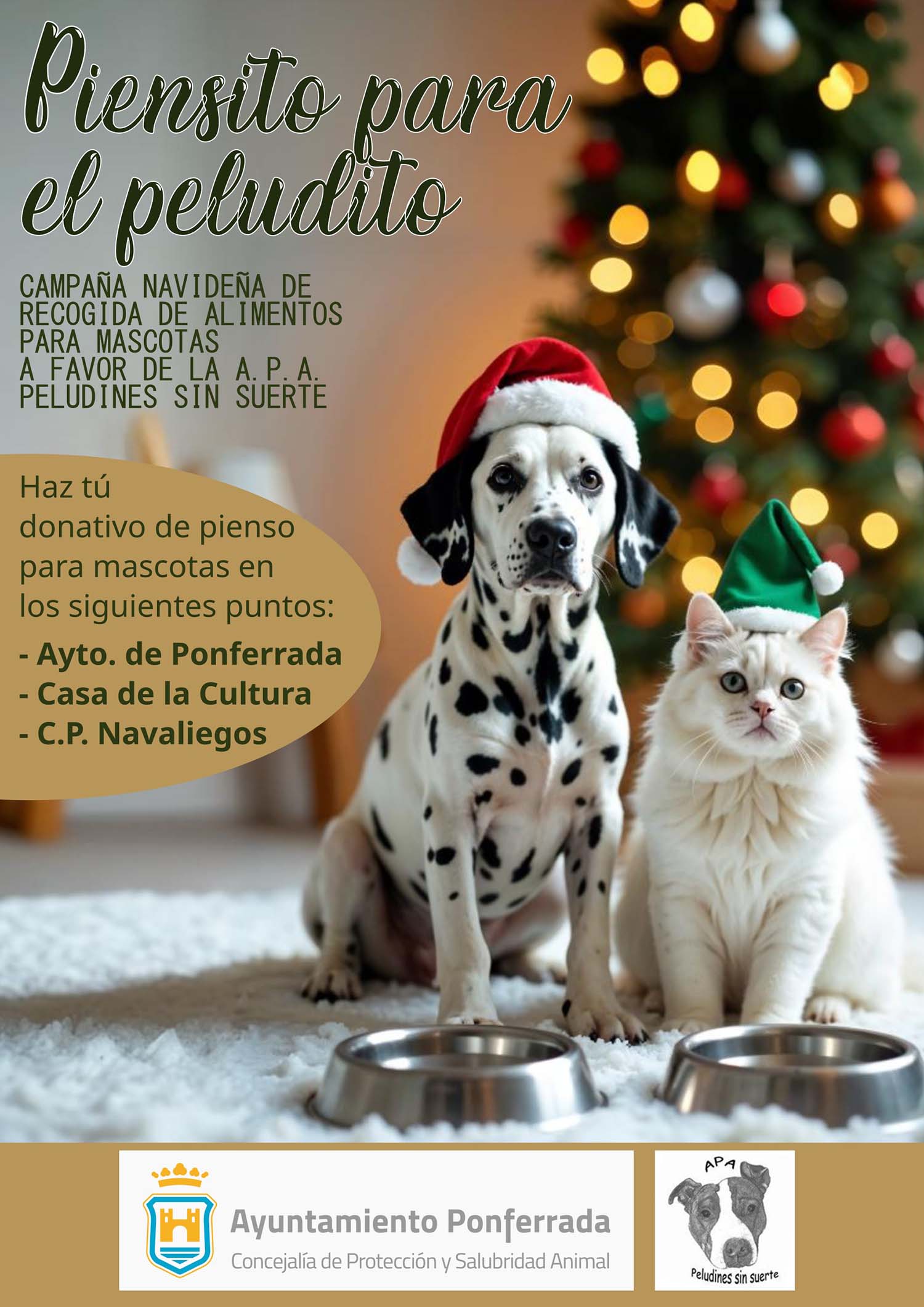 Cartel 'Piensito para el peludito'