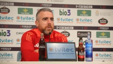 Javi Rey en rueda de prensa antes del partido entre el Lugo y la Ponferradina