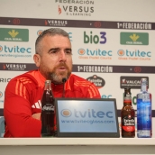 Javi Rey en rueda de prensa antes del partido entre el Lugo y la Ponferradina