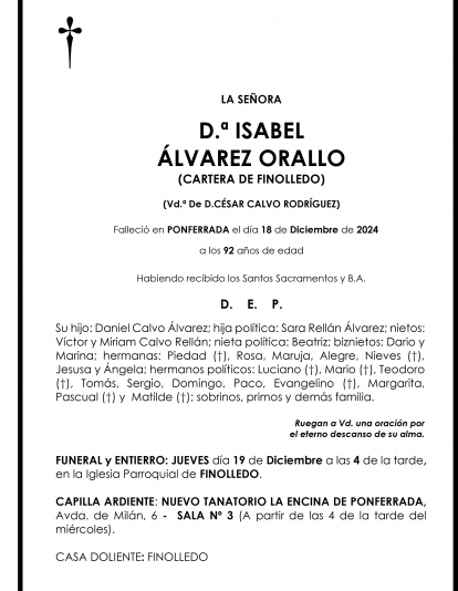 ISABEL ALVAREZ ORALLO