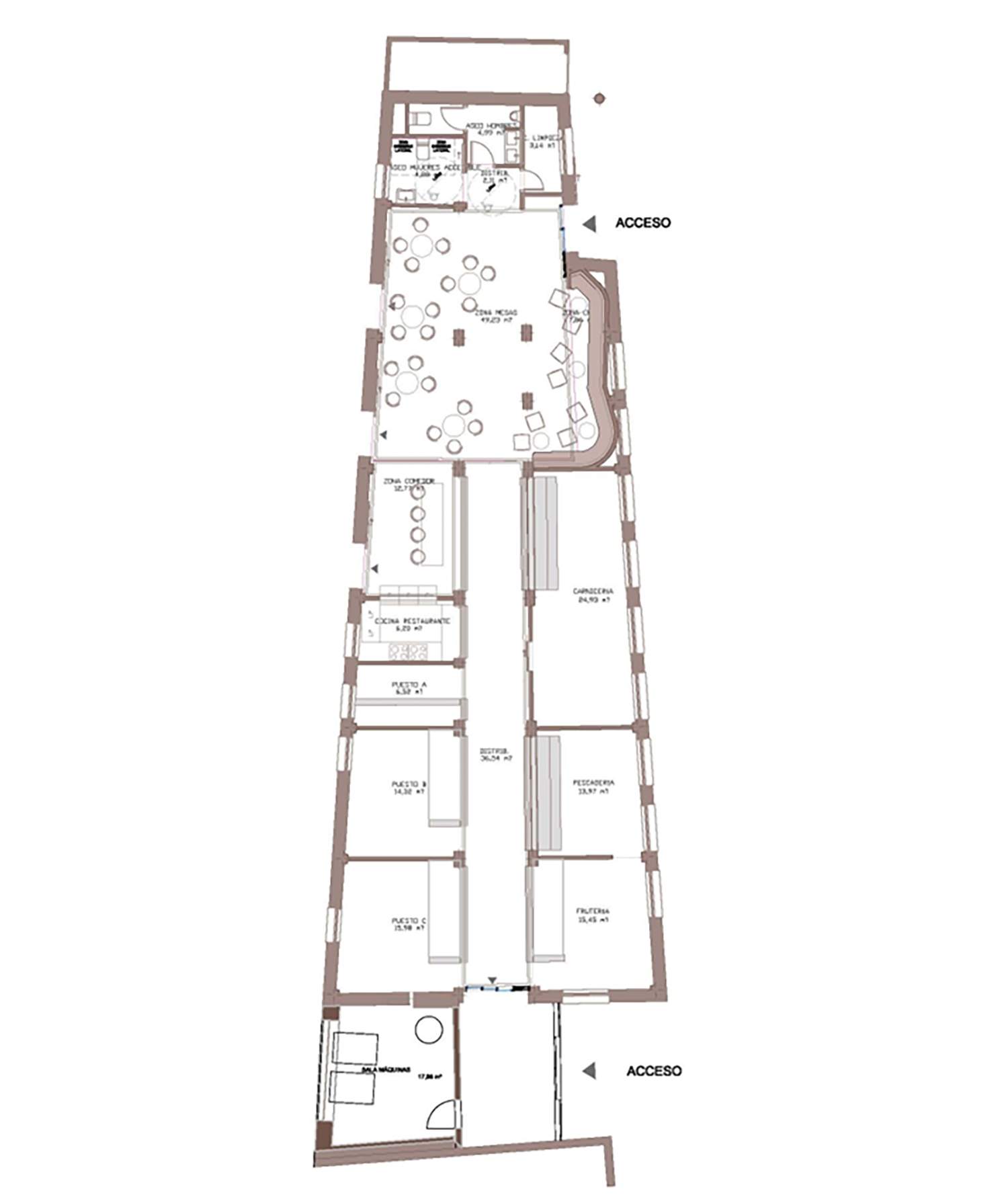 Plano de la renovación del Mercado de Abastos de Fabero