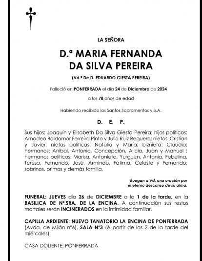 MARIA FERNANDA  DA SILVA PEREIRA