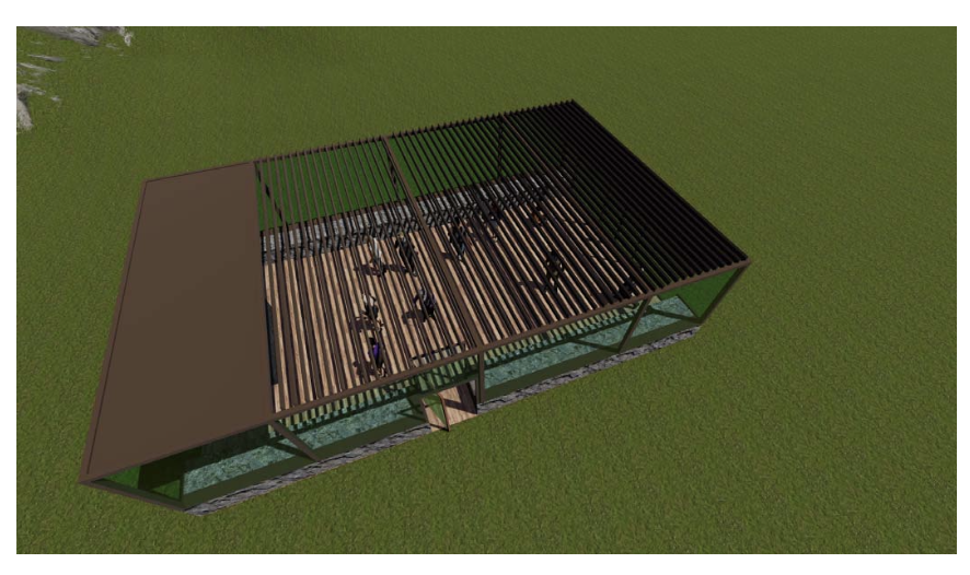 Infografía del contenedor que se instalará en el Edificio Palacial