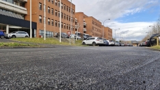 Parte del pavimento terminado del Hospital del Bierzo