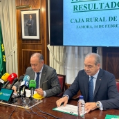 NICANOR SANTOS, PRESIDENTE CAJA RURAL Y CIPRIANO GARCIA, DIRECTOR GENERAL