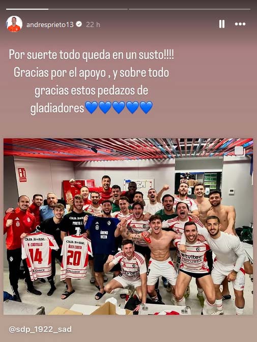 Andrés Prieto, portero de la Ponferradina, se recupera sin problemas de su golpe en el partido frente al Barça Atlètic. Andrés Prieto, portero de la Ponferradina, se recupera sin problemas de su golpe en el partido frente al Barça Atlètic.