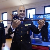 César Sánchez / ICAL. El nuevo jefe de policía de la Comisaría Local de Ponferrada, Roberto Morán de Campo, durante su toma de posesión