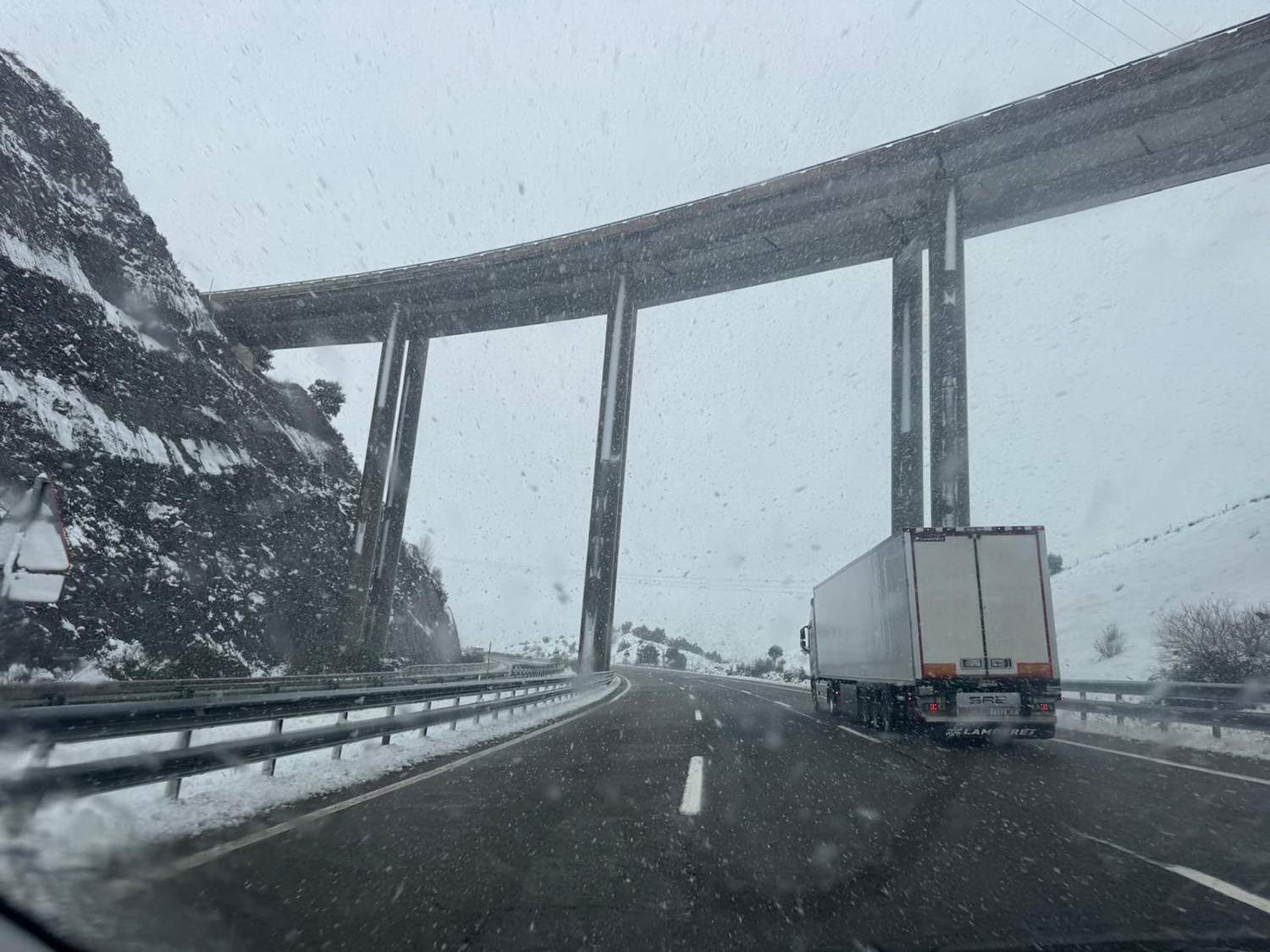Nieve en la A6