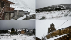 La borrasca Herminia deja un manto de nieve en San Cristobal de Valdueza y Peñalba