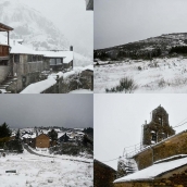 La borrasca Herminia deja un manto de nieve en San Cristobal de Valdueza y Peñalba