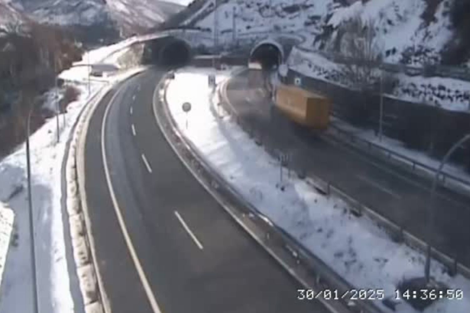 Estado de la AP-66 entre Asturias y León durante la borrasca Ivo