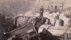 Imagen de archivo del accidente ferroviario de Torre del Bierzo, año 1944