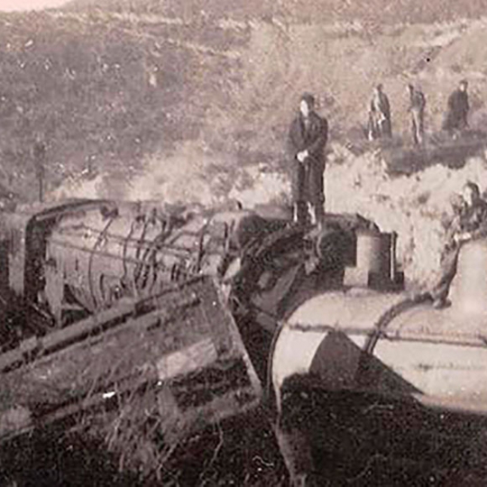 Imagen de archivo del accidente ferroviario de Torre del Bierzo, año 1944