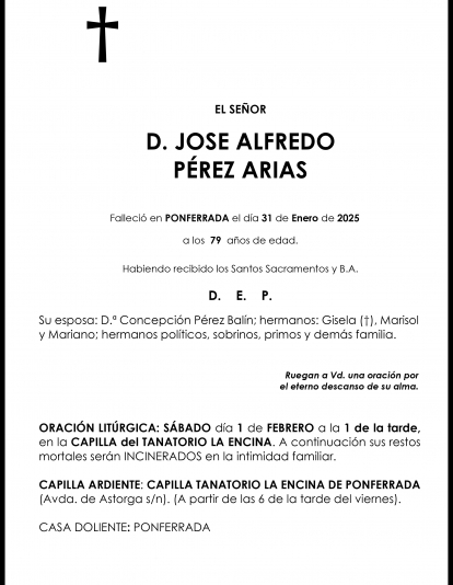 JOSE ALFREDO PEREZ ARIAS