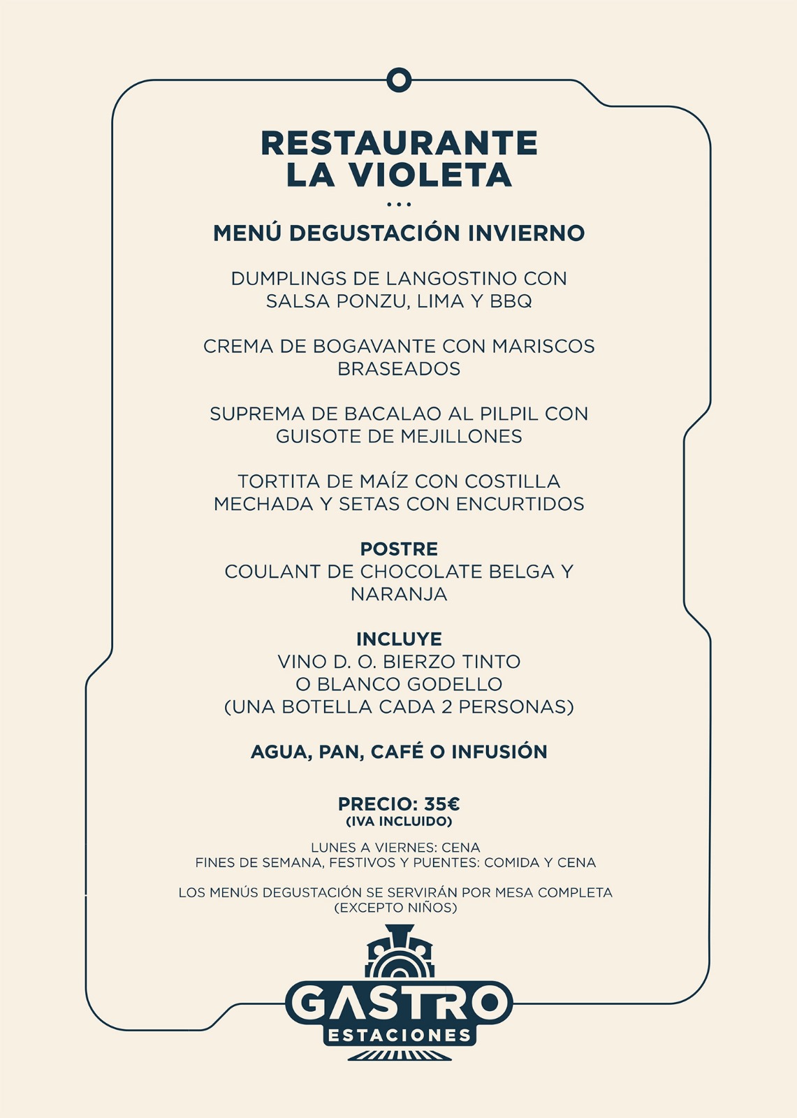Menú de La Violeta