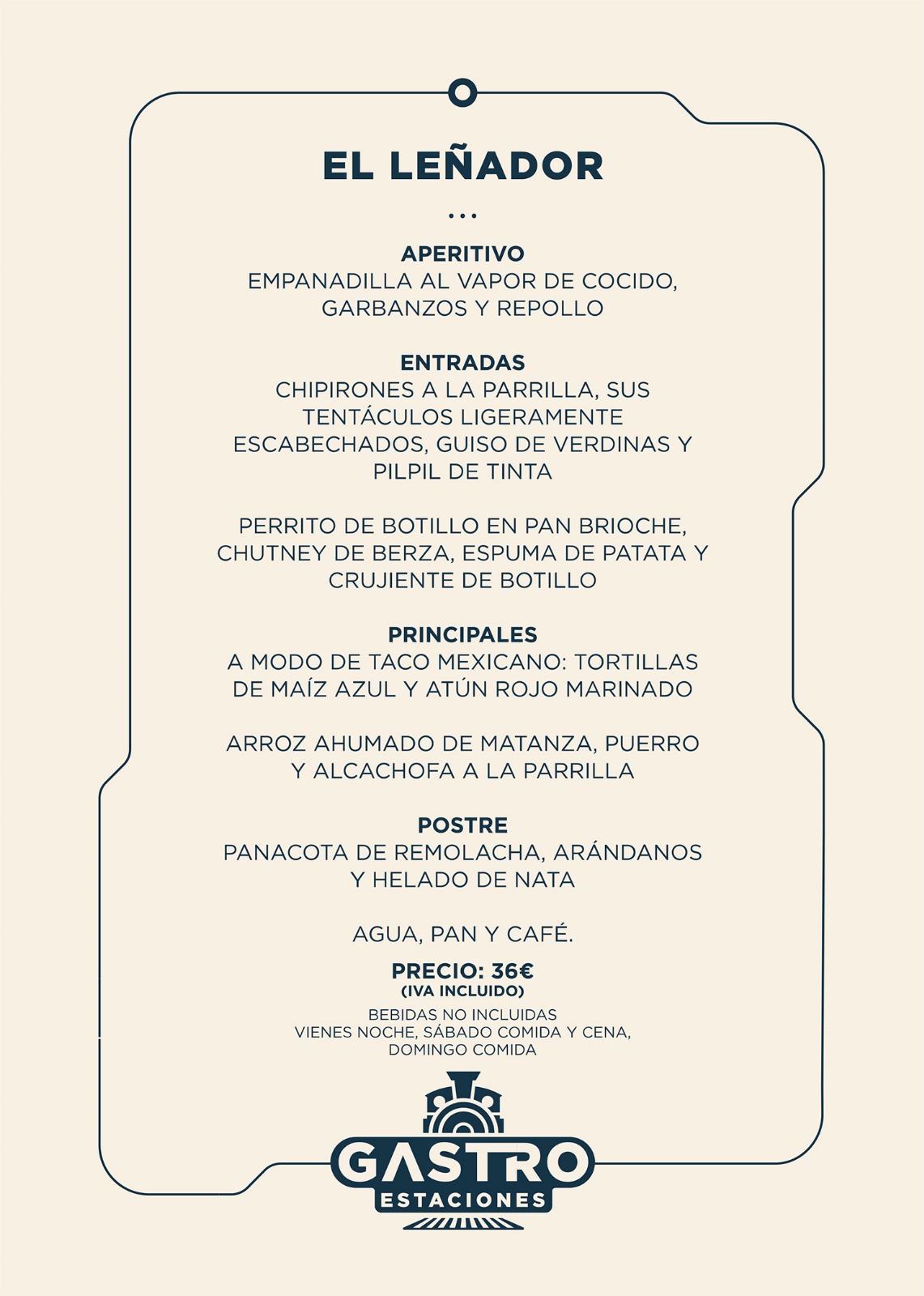 Menú de El Leñador