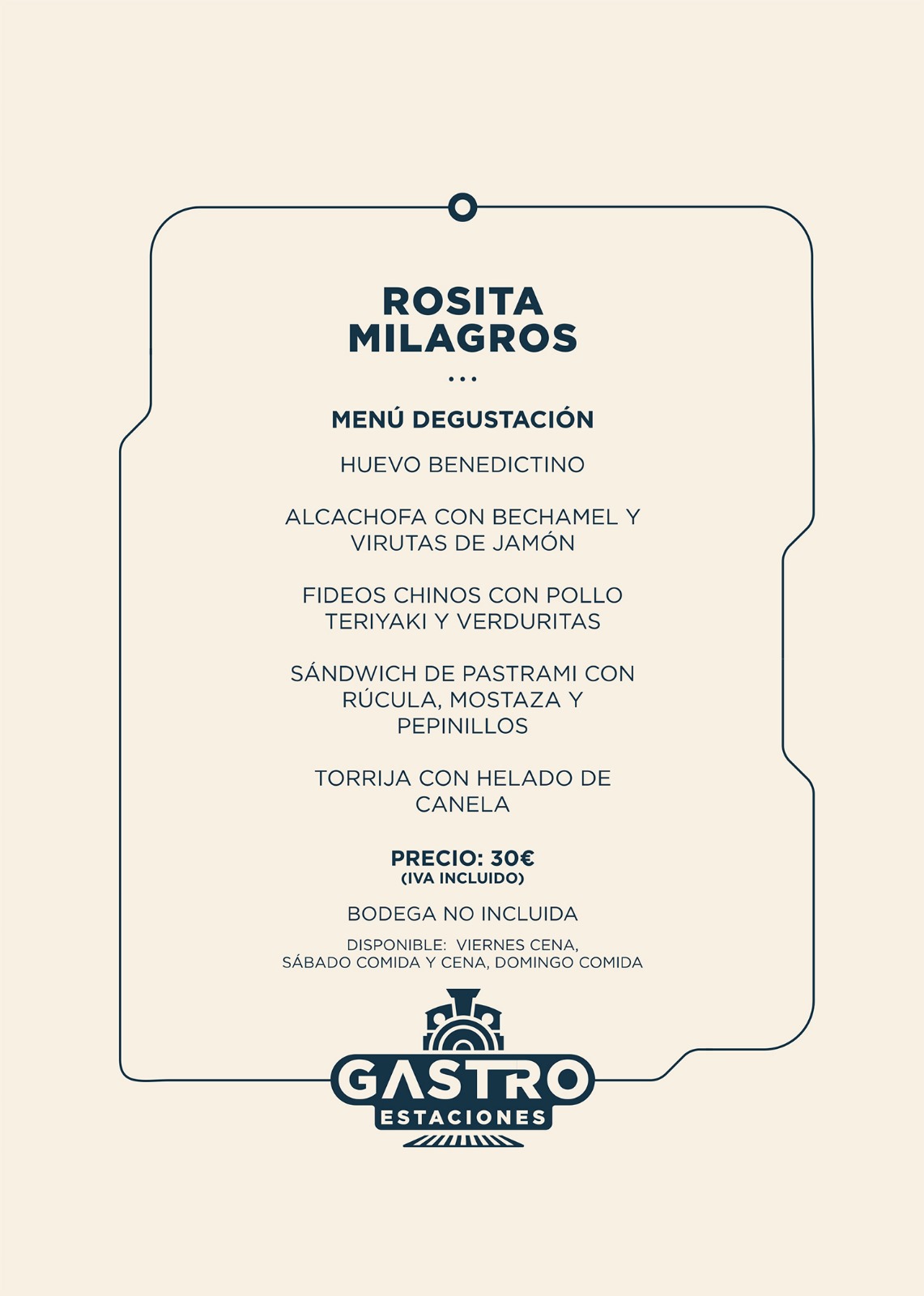Menú de Rosita Milagros