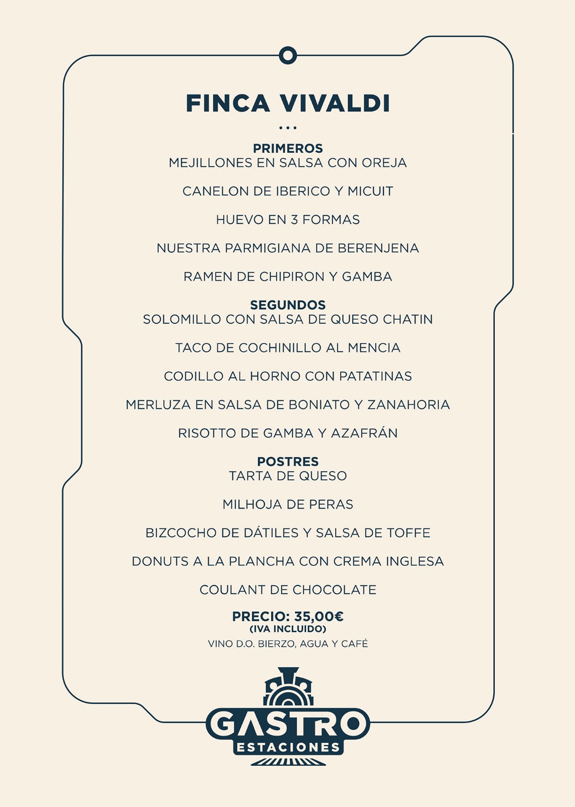 Menú de Finca Vivaldi