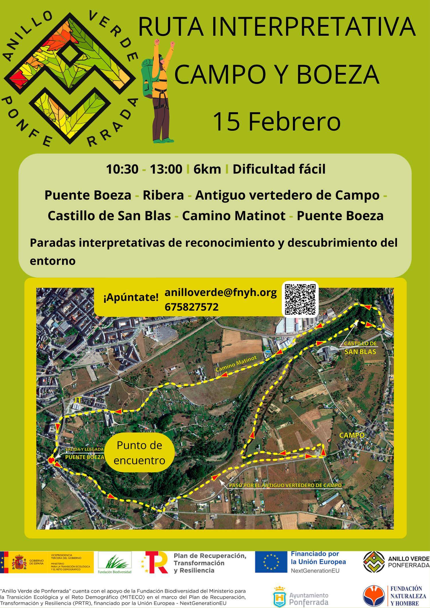 Cartel de la Ruta Interpretativa del Anillo Verde en Puente Boeza