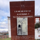 Ponferrada restaura el monolito en homenaje a Jerónima Blanco y a su hijo Fernando Cabo asesinados durante la Guerra Civil en Flores del Sil