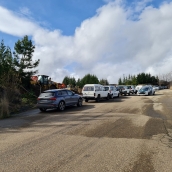 Caminoes de Minarsa tratando de sacar carbón del Pozo Alicia