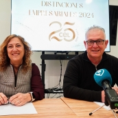 Campillo ICAL. El secretario general y la coordinadora del Grupo de Mujeres Empresarias y Directivas del Círculo Empresarial Leonés, Nicesio Álvarez y Azucena Ramos,