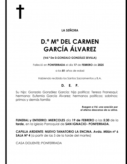 MARIA CARMEN GARCIA ALVAREZ