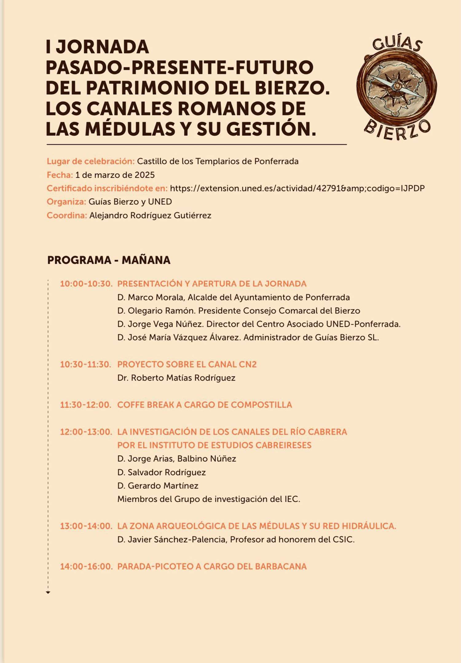 Programa por la mañana de la jornada