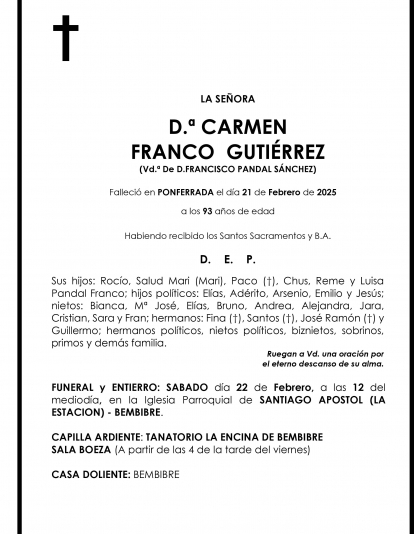 CARMEN FRANCO GUTIERREZ