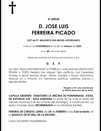 JOSE LUIS FERREIRA PICADO