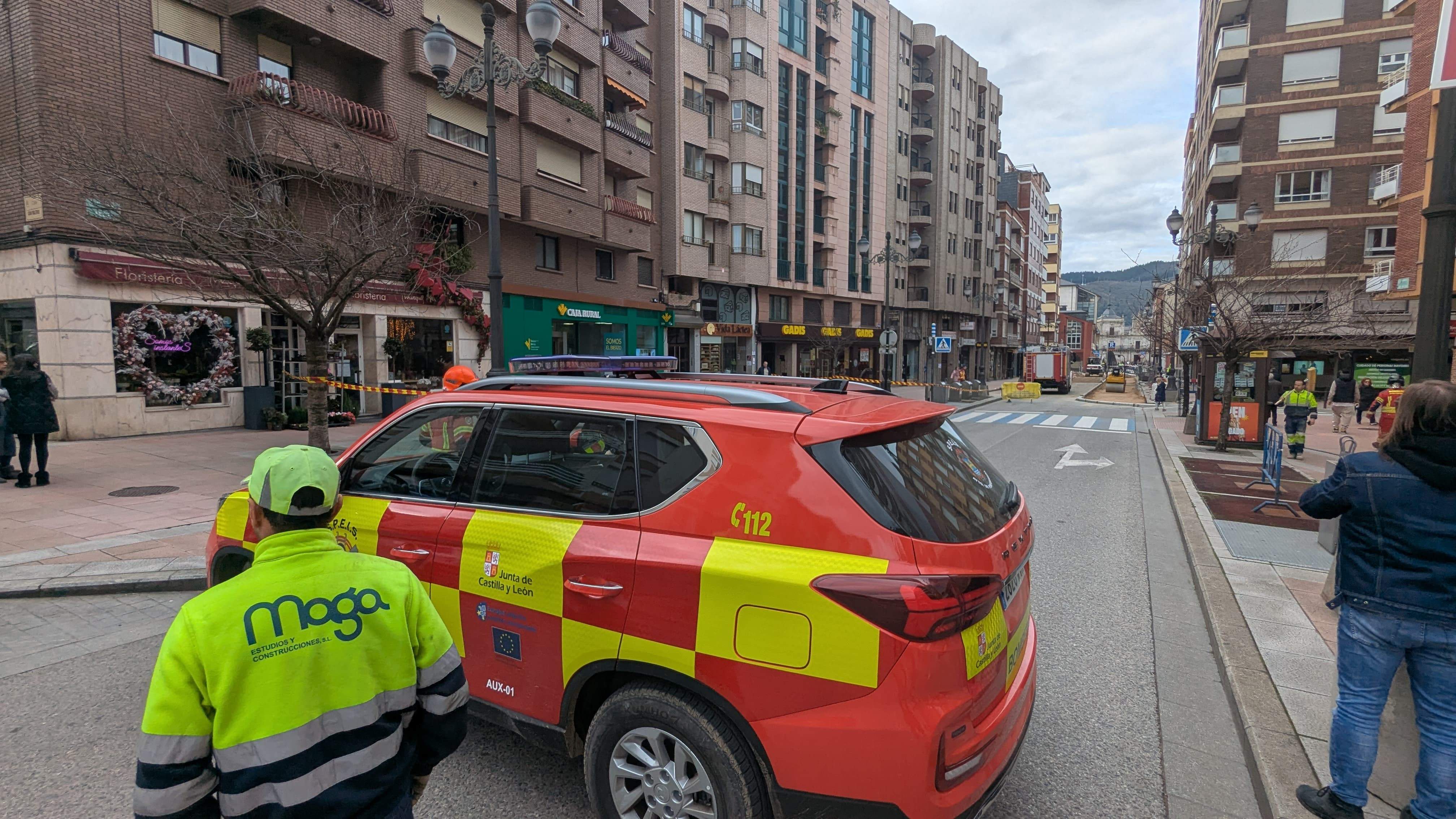 Escape de gas en la calle Ancha de Ponferrada 