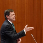 Miriam Chacón ICAL. El presidente de la Junta de Castilla y León Alfonso Fernández Mañueco en el Pleno de las Cortes