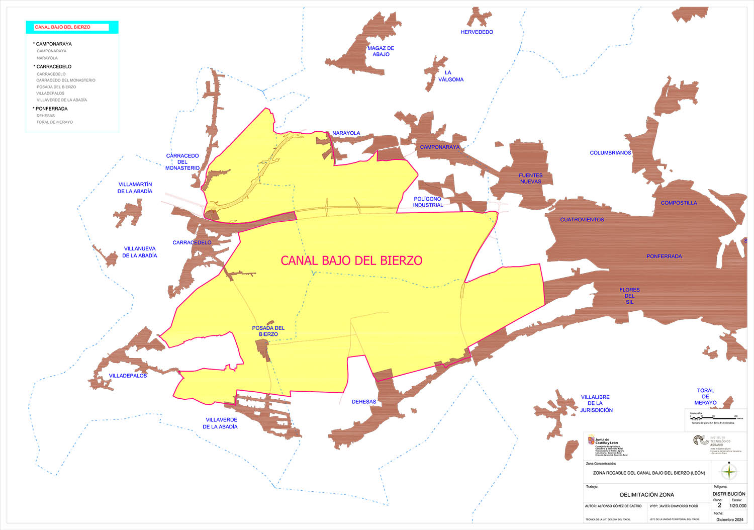 Plano general del Canal Bajo del Bierzo.