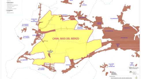 Plano general del Canal Bajo del Bierzo.